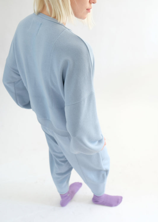 Patchwork Sweatshirt-cyan - OhSevenDays