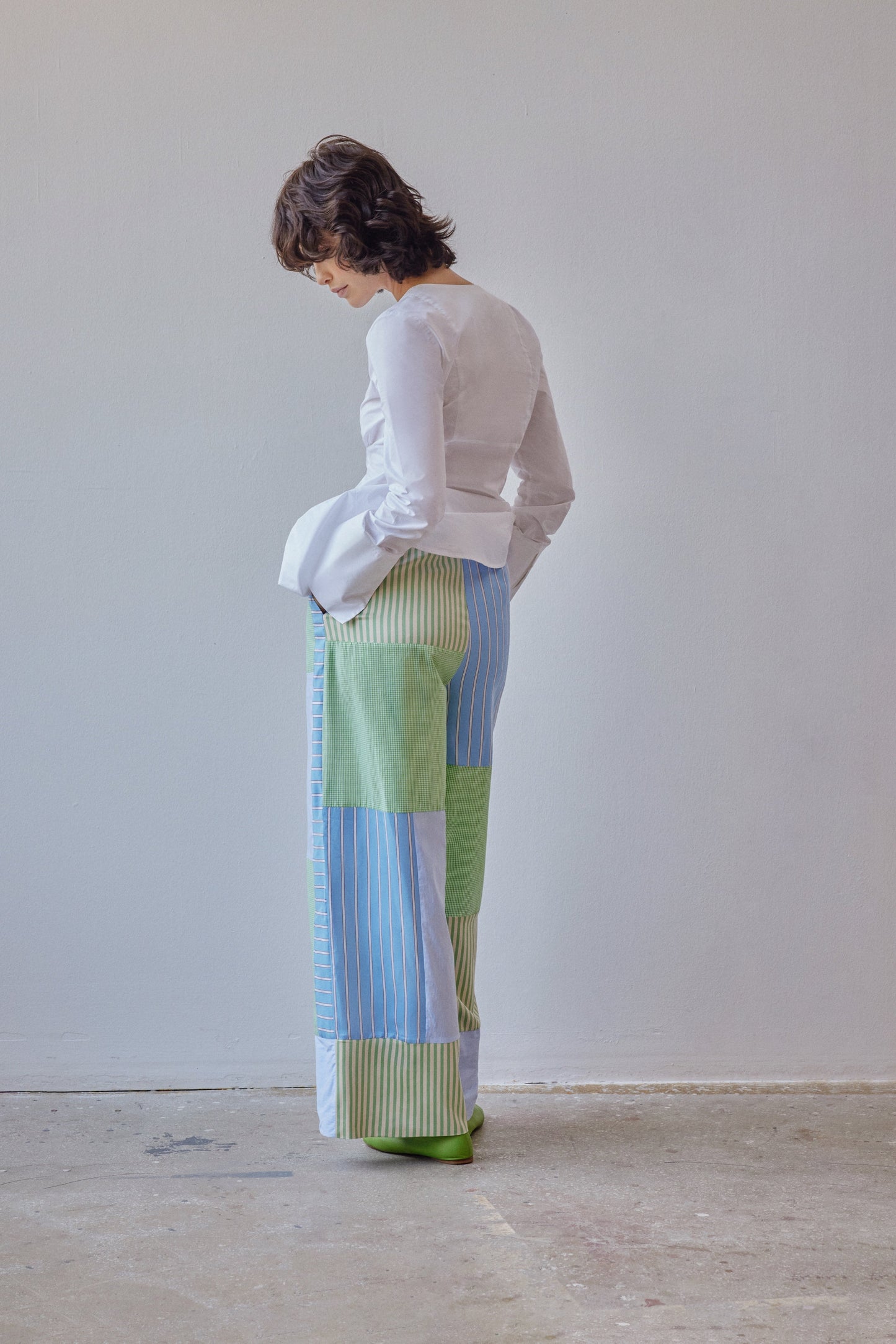 Darcy Trousers - Blue Patchwork