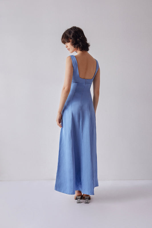 Caroline Dress - Blue - OhSevenDays
