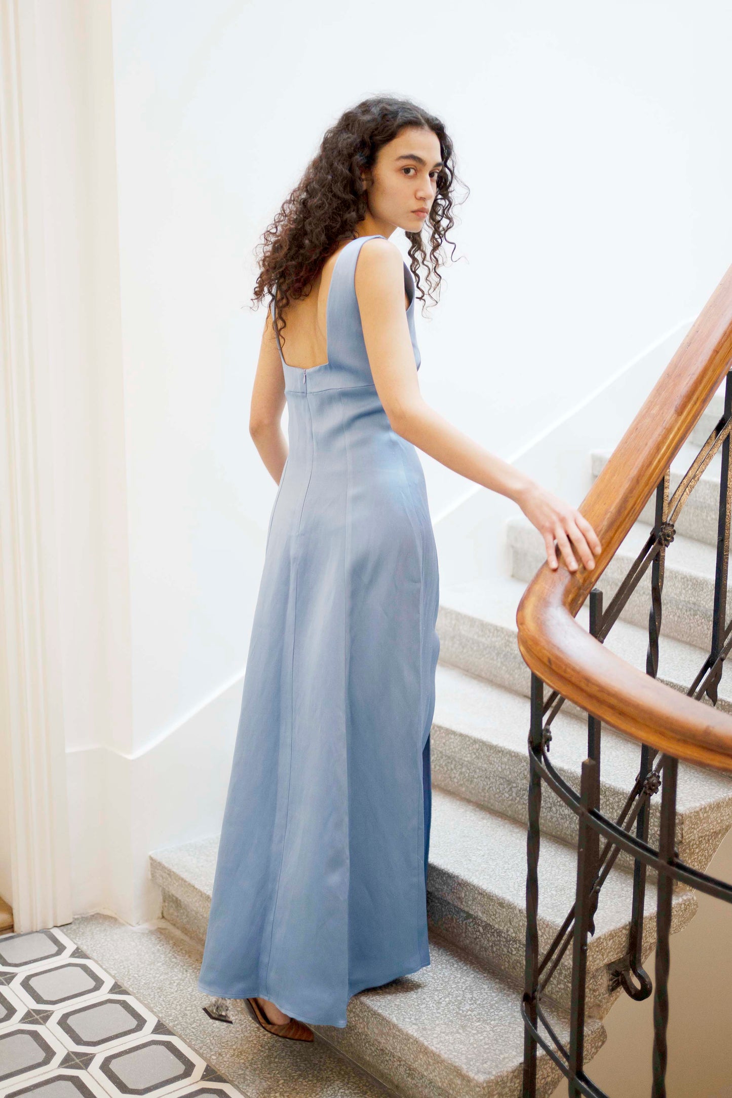 Caroline Dress - Blue - OhSevenDays