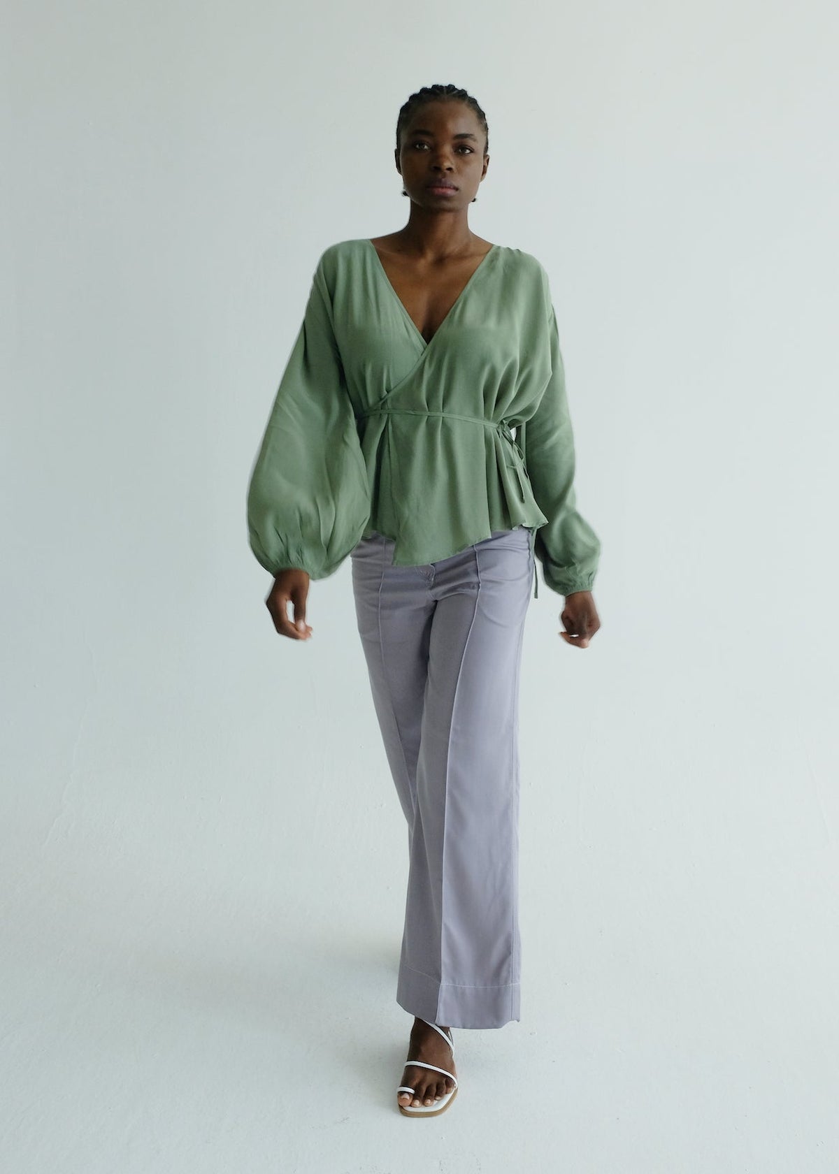 SAMPLE Billow Reversible Blouse (Sage)