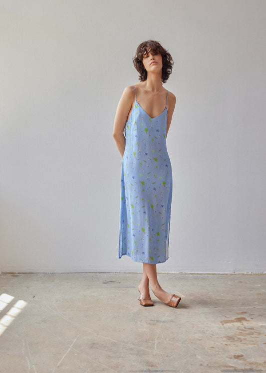 Lisbon Dress - Blue Floral