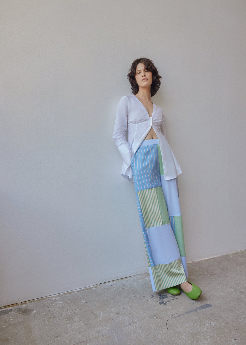 Darcy Trousers - Blue Patchwork