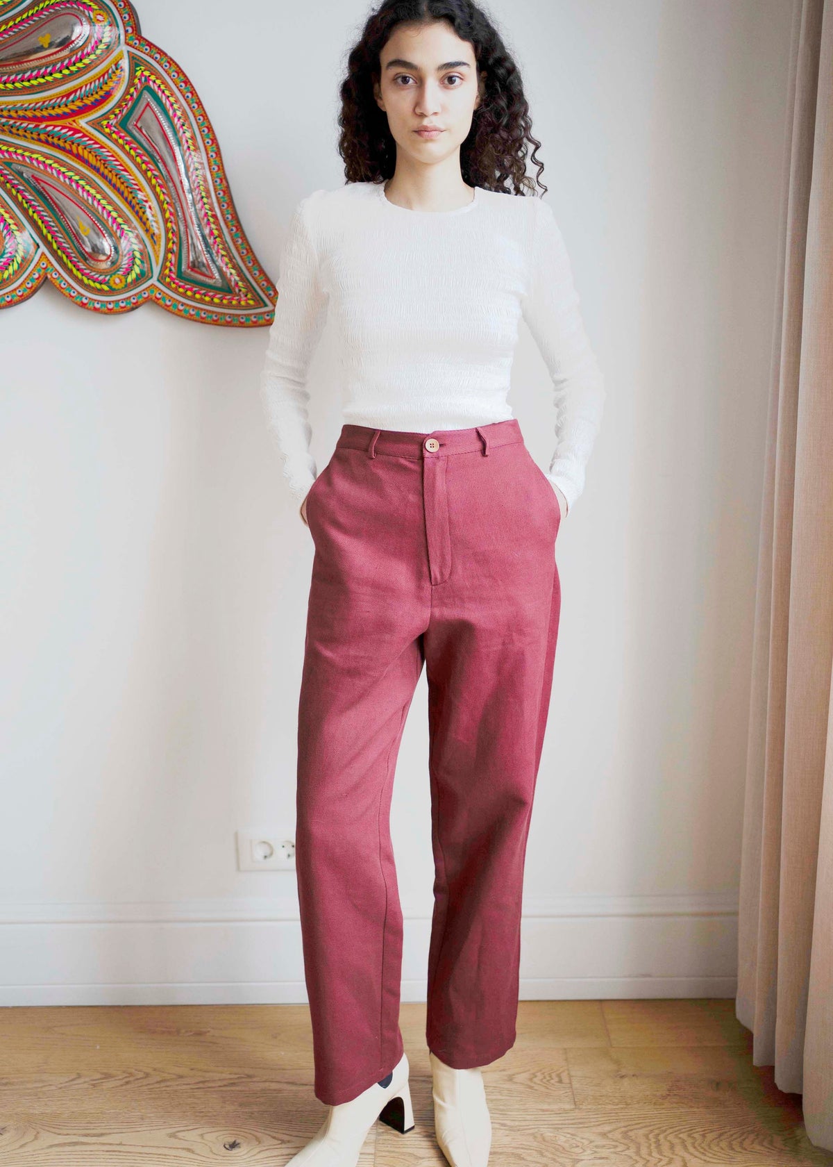SAMPLE Idil Trousers - Burgundy