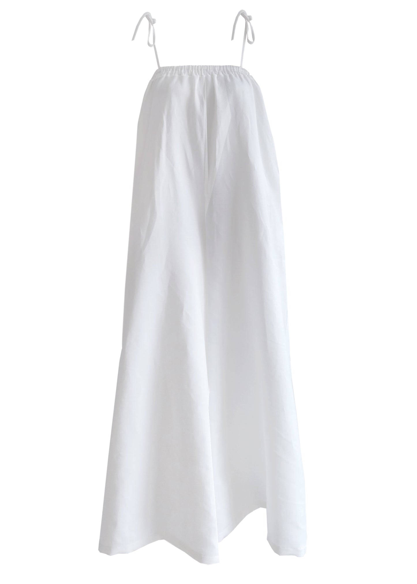 Sustainably Made Women's Wide Legged Relaxed Jumpsuit in White without the model from front